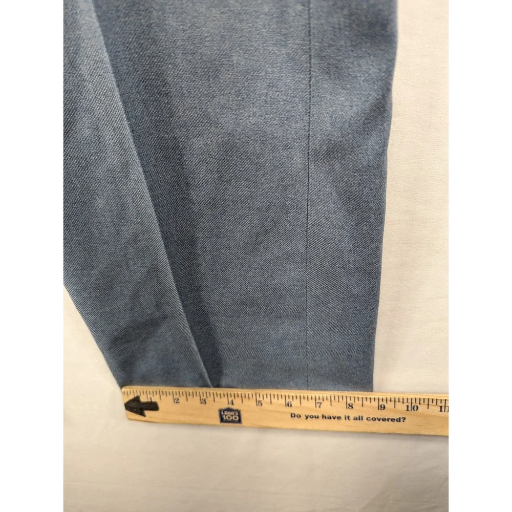 Vintage Western Slacks Blue Slate Straight Leg High Rise‎ Trousers 32x30